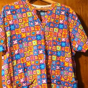 Peaches -Bright and Chearful XO❤️ scrub shirt
